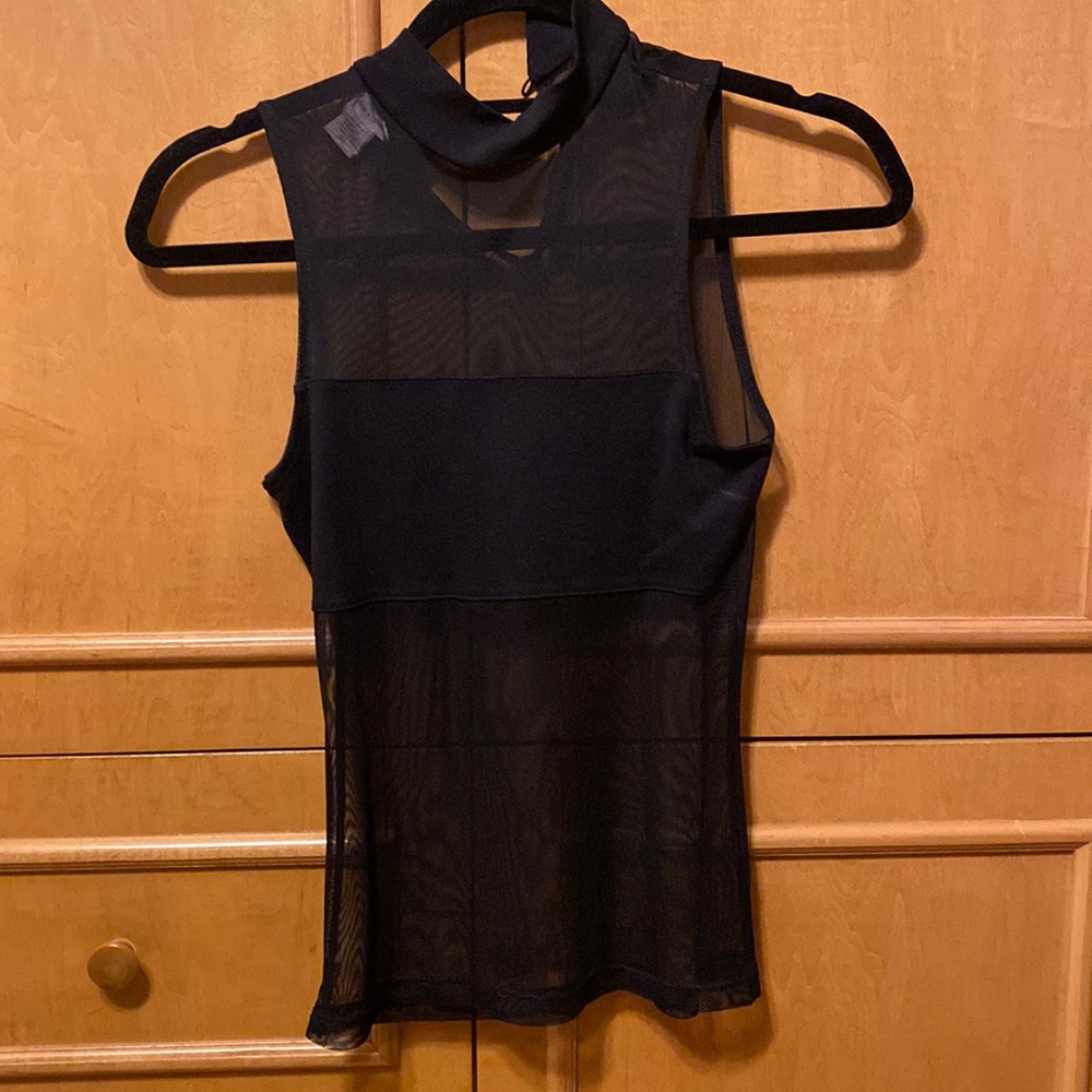 High Neck Mesh Top